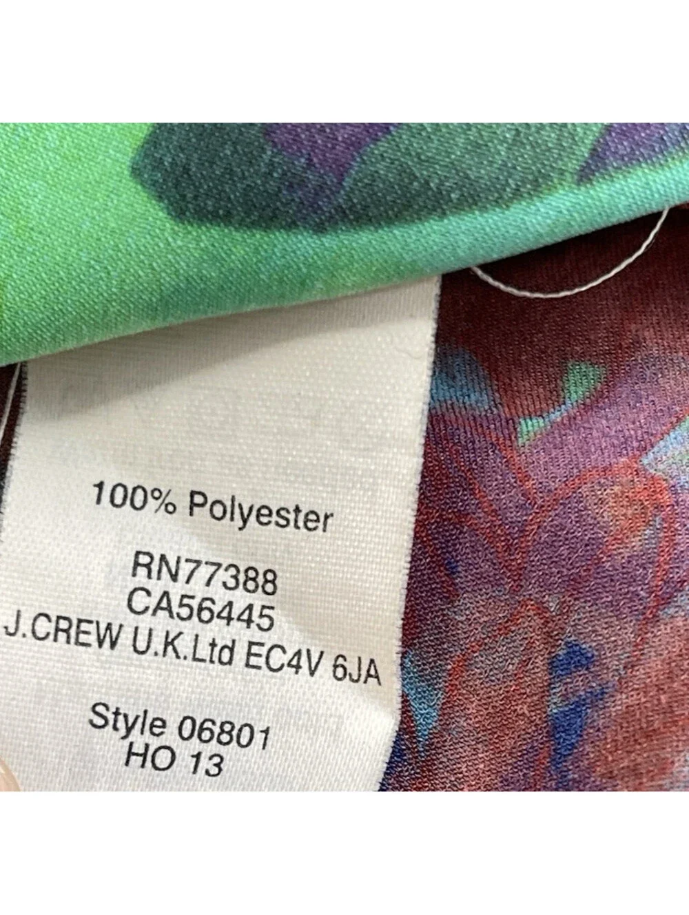 J Crew Women Green Floral Satin Long Sleeve Basic Blouse Round Neck Size XS